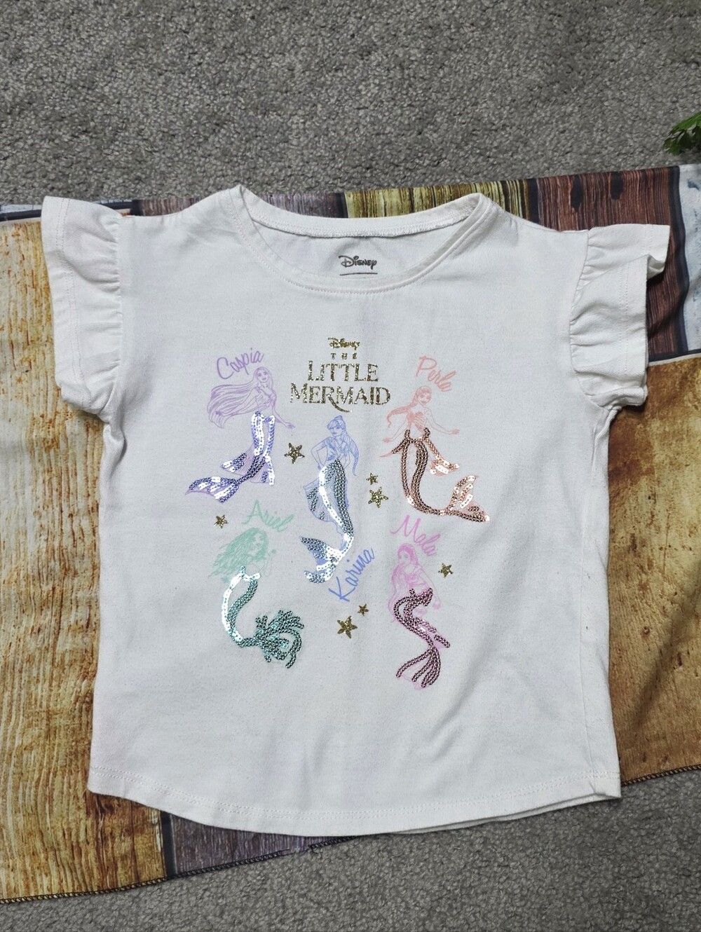 Kids Disney The Little Mermaid Shirt with Shiny Sequins Size 3T